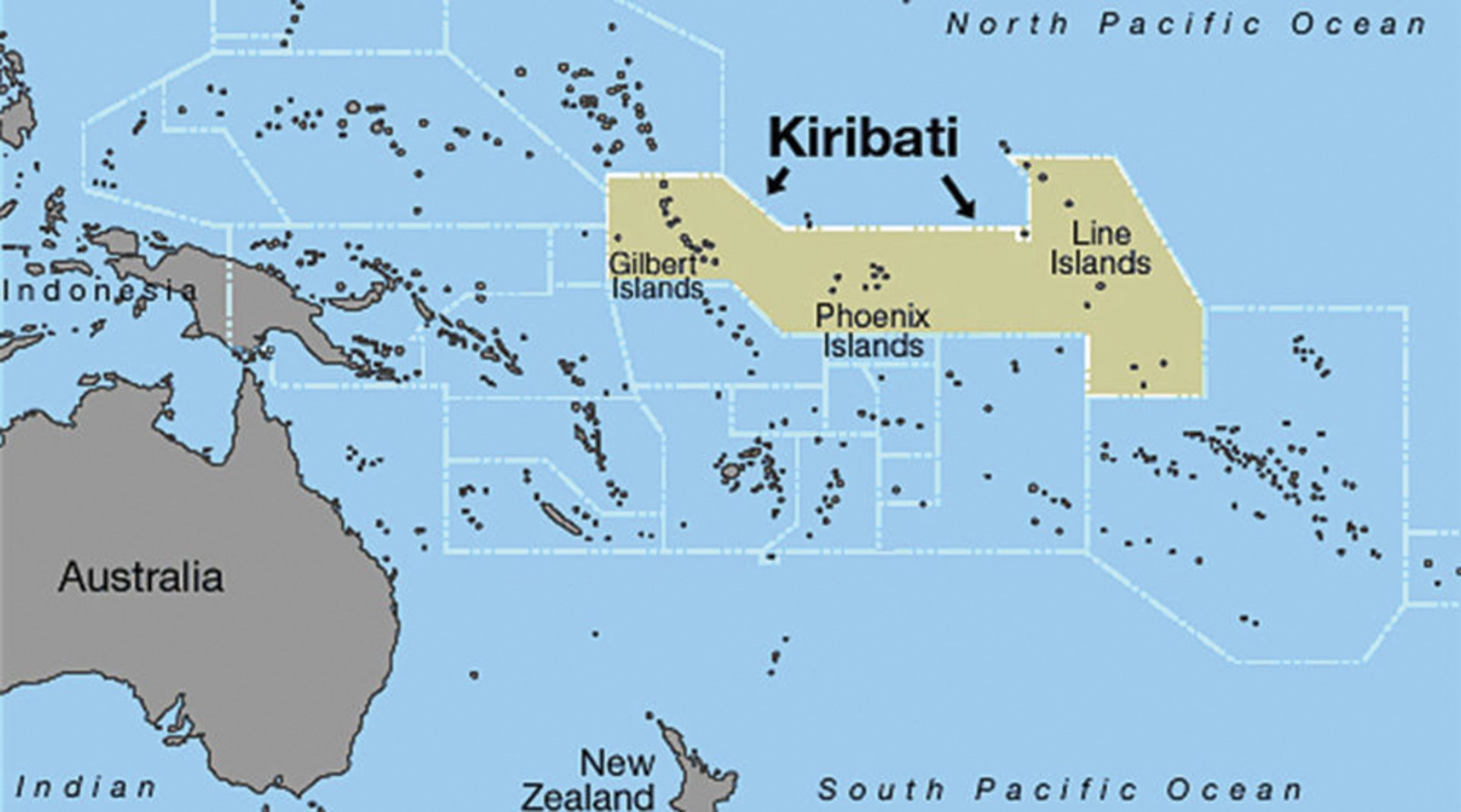 Kiribati, i tre fusi orari dell’arcipelago situato nell’Oceano Pacifico